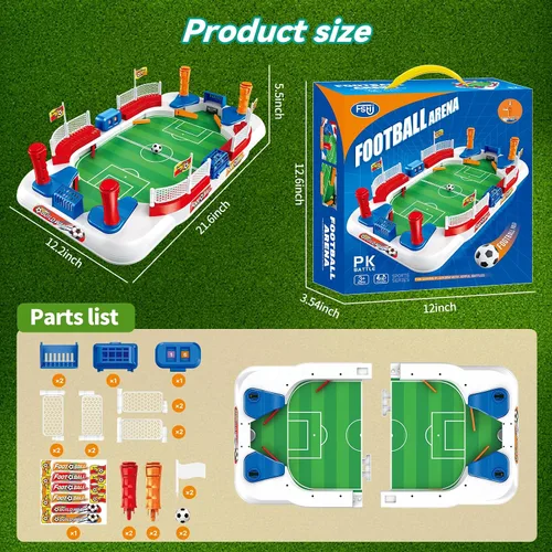 Miniatura 8 de Mini juego de mesa de futbolín para niños: juguete de regalos de fútbol para niños de 3, 4, 5, 6, 7, 8 a 12 años, juegos de mesa de fútbol deportivo