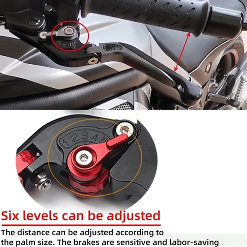Miniatura 5 de DOUKI Para Yamaha XT660R 2004-2016 Palancas de embrague de freno de motocicleta Agarraderas Agarres Extremos Ajustable Plegable CNC Accesorios con 7