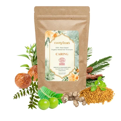 Cultivator's Champú orgánico certificado para cabello sin encrespamiento - Amla, Reetha, Shikakai y Methi Dana en polvo con hierbas indias 100%