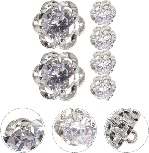 Miniatura 8 de EXCEART 6 piezas de botones azules Jean pequeños adornos de diamantes de imitación para decoración de manualidades