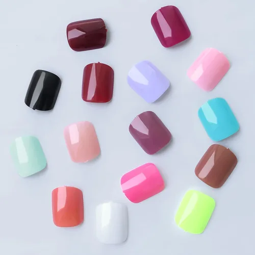 Miniatura 4 de 360 uñas cuadradas redondas a presión, uñas postizas cortas, uñas acrílicas cortas a presión, pegamento cuadrado en uñas, uñas postizas ovaladas, 15