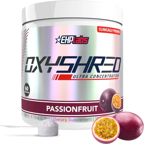 Miniatura 12 de EHP Labs OxyShred Polvo de Pre Entrenamiento - Polvo de preentrenamiento con L glutamina y acetil L carnitina, bebida de refuerzo de energía