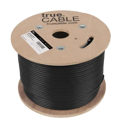 Miniatura 3 de trueCABLE Cat6 Entierro directo, relleno de gel, 500 pies, negro, impermeable, CMX, cobre sólido desnudo de 23 AWG, 550 MHz, PoE++ (4PPoE), listado