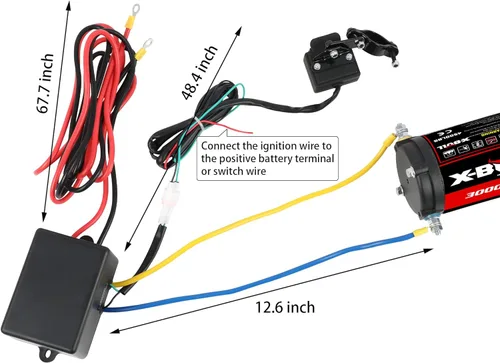 Miniatura 3 de X-BULL Cabrestante eléctrico de 12 V, 3000 libras, cuerda sintética, cabrestante eléctrico para remolcar ATV/UTV todoterreno con soporte de montaje