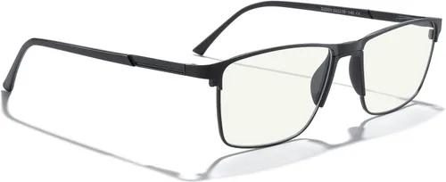 Miniatura 5 de MERRY'S Lentes de bloqueo de luz azul de moda, lentes de lectura, marco de metal, bisagra de resorte, lentes para hombres Negro-2.047 in