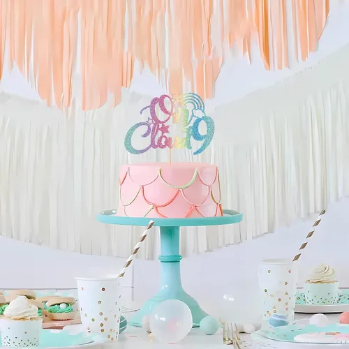 Miniatura 7 de On Cloud 9 - Decoración para tartas de 9 años de niña y niño, letrero con texto en inglés "I I'm Nine Cloud", decoración de pasteles para fiesta