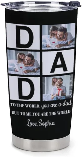 Miniatura 24 de Taza personalizada con foto y texto para hombres y mujeres, regalo para papá, mamá, familias y amigos, taza de viaje con foto e imagen