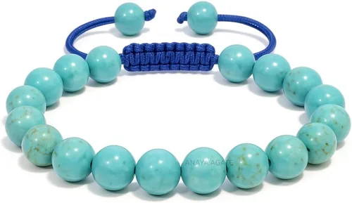 Miniatura 44 de Adjustable Crystal Bracelet – Gemstone Bead Bracelet with Adjustable Macrame String – Chic Gemstone Bracelet for Men and Women – 8mm Round Healing
