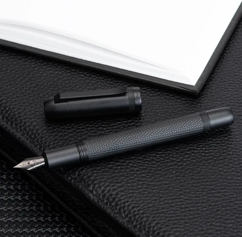 Miniatura 3 de Jinhao 92 - Pluma estilográfica negra de punta fina, metal sólido con convertidor, lápiz de caligrafía Negro