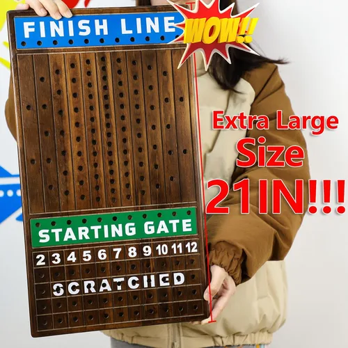 Miniatura 2 de Grande Juego de Mesa de Carreras de Caballos de 21 Pulgadas Finish LINE Está Equipado con 11 Caballos de Artesanía Metálica de Lujo Tablero
