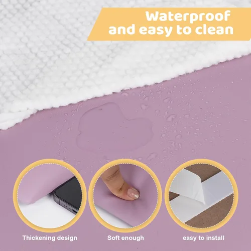 Miniatura 6 de Acolchado de pared para niños, paneles de pared tapizados para cabecera, despegar y pegar, almohadilla de protección de pared para tatami, Púrpura