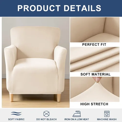 Miniatura 22 de HAOYONG - Funda elástica de terciopelo para silla de banquete, fundas para sillas de 1 pieza, fundas para sillones de sofá, funda suave para sillón
