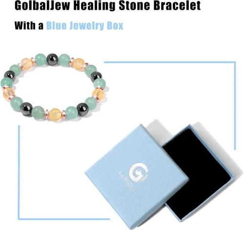 Miniatura 6 de GolbalJew Pulsera curativa para mujer, pulseras de cuentas de ansiedad, joyería de piedra curativa, pulsera de cristal para aliviar el estrés