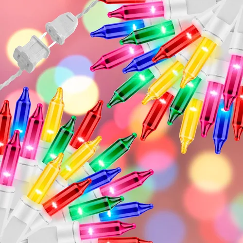 Miniatura 18 de Juego de 150 luces amarillas extra brillantes con conectores finales, luces decorativas de Navidad de 31.9 ft con certificación UL, juego de mini