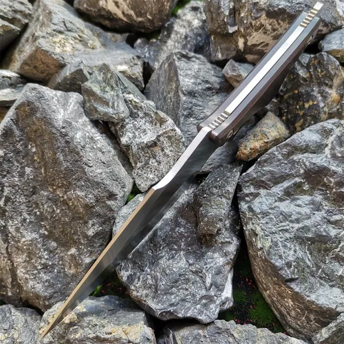Miniatura 3 de Cuchillo de caza de supervivencia de hoja fija de 8.27 pulgadas con funda de nailon, lazo, ligero, hoja de acero inoxidable 440C, espiga completa