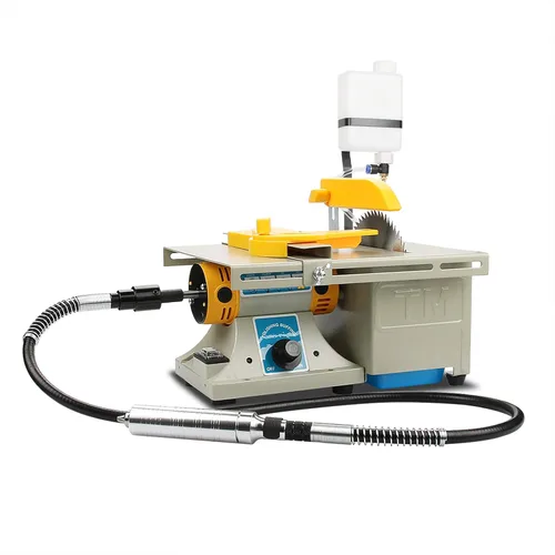 Mini sierra de mesa de roca, equipo lapidario DIY joyería pulido banco pulidor pulidor máquina de pulir, 0-10000r/min con eje flexible para el hogar