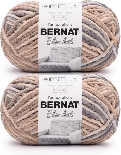 Miniatura 74 de Bernat - Estambre para mantas súper esponjoso acrílico, 2 paquetes de 300g/10.5 onzas, #6, chenilla gruesa de peso pesado para tejer y crochet