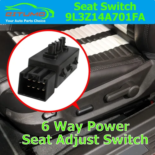 Miniatura 2 de Interruptor de asiento eléctrico de 6 vías 9L3Z14A701A para reemplazar el ajustador de asiento Mustang Edge Escape Expedition. Reemplaza OE PSW5