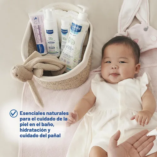 Miniatura 9 de Mustela Set de regalo para recién nacidos, productos esenciales para el cuidado de la piel y el baño para bebés, natural y a base de plantas, juego