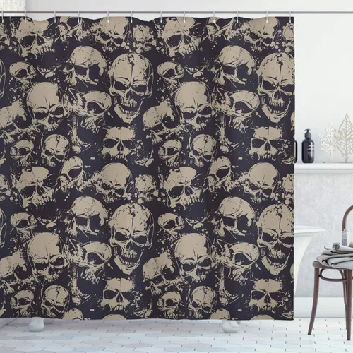 Miniatura 12 de Pingüino Shadow Fun cortina de ducha de tela con ganchos 69 x 70 pulgadas Azul pálido rosa pálido