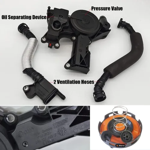 Miniatura 5 de PCV - Válvula de ventilación del cárter del motor, separador de aceite compatible con Audi A3 A4 A5 Q5 TT VW Beetle CC Jetta Passat Tiguan 1.8