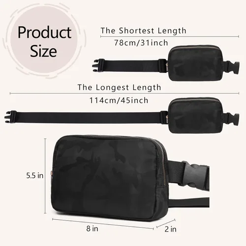 Miniatura 161 de Riñonera cruzada para mujeres y hombres, bolsa para cinturón para senderismo con correa ajustable, riñonera para correr, entrenamiento, deportes