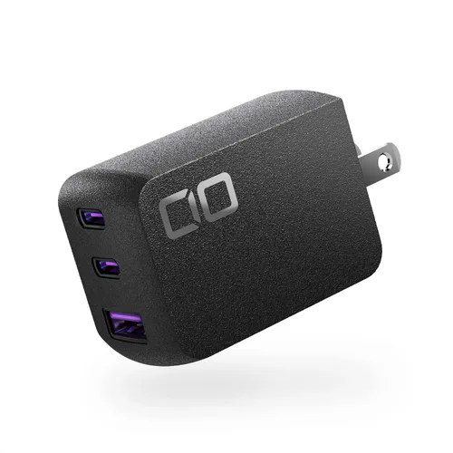 CIO Bloque de cargador USB C de 65 W, ladrillo de carga rápida GaN de 67 W con puertos dobles tipo C y adaptador USBC, bloque de cargador de viaje
