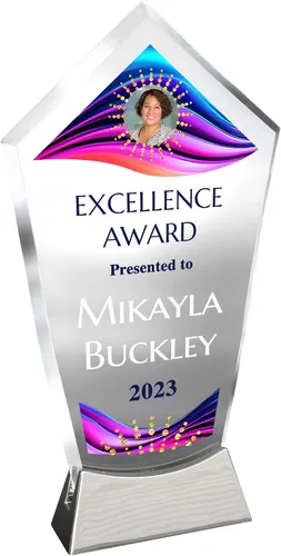 Miniatura 10 de Placa de vidrio personalizada de 9 1/4 pulgadas, placa personalizada como premios y trofeos, placas de vidrio para premios como jubilación y Diseño 3
