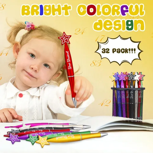 Miniatura 6 de Tenceur Bolígrafos de estrella con cita motivacional a granel, regalos de agradecimiento para profesores, regalo de graduación para profesores