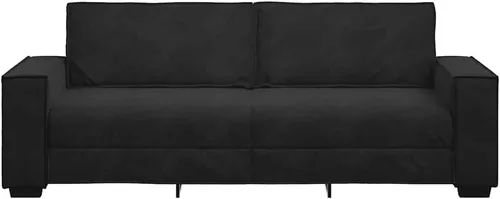 Miniatura 5 de vidaXL Sofá de 3 plazas Sofá rectangular de terciopelo negro de 3 plazas