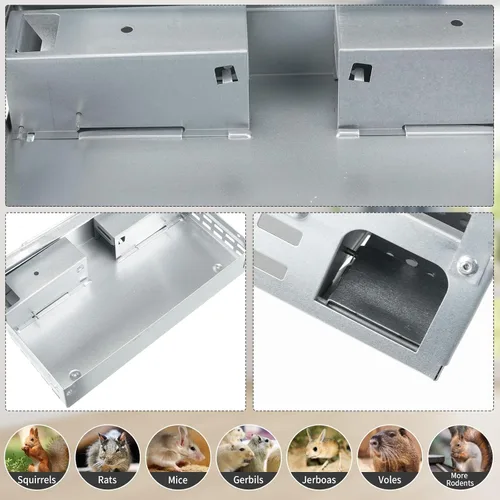 Miniatura 3 de Qualirey - Paquete de 2 trampas para ratones Multi Catch, trampa para ratones con tapa transparente humanizada, trampa para roedores para control