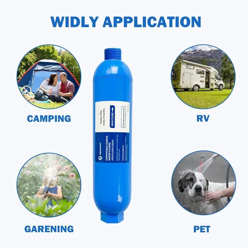 Miniatura 3 de Hourleey Paquete de 2 filtros de agua en línea para caravana, reduce el mal sabor, olores, óxido, fluoruro, cloro y sedimentos en agua potable
