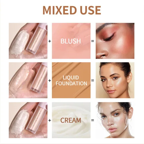 Miniatura 7 de Mysense Maquillaje iluminador líquido, iluminador facial luminoso natural, luminizador ligero y sedoso, maquillaje iluminador facial impermeable