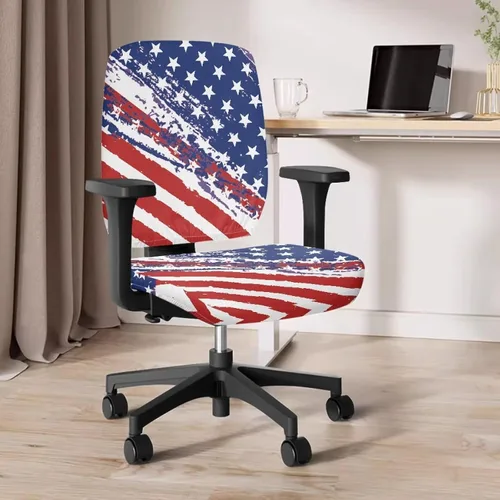 Miniatura 2 de Office Chair Covers with Arms Trendy American Flag Lightweight Computer Chair Slipcover Set of 2 Elastic Fabric Furniture Protector for Swivel
