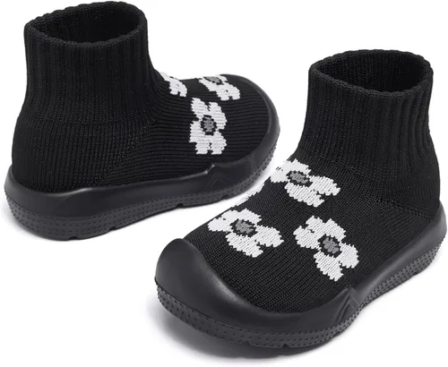 Miniatura 3 de MORENDL - Zapatos de calcetín para niños pequeños, zapatos para caminar para bebés, tenis antideslizantes tipo pantuflas para niños y niñas