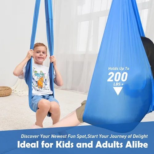 Miniatura 5 de Columpio sensorial, columpio de terapia para niños con necesidades especiales (herramientas incluidas), columpio sensorial para TDAH, autismo