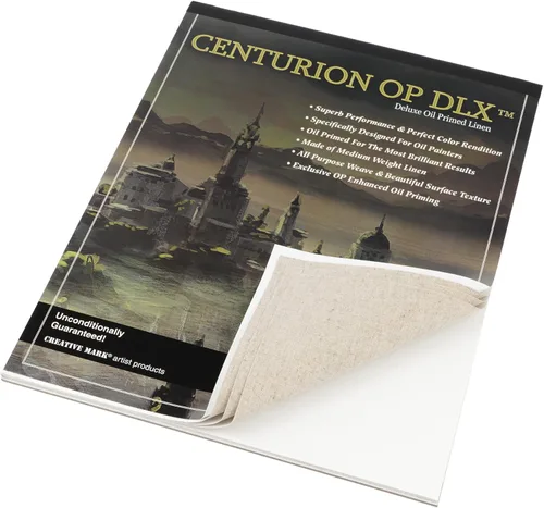 Miniatura 3 de Centurion Almohadilla de lino imprimada al óleo de lujo de 12 x 16 pulgadas, 10 hojas por bloc – 11 oz. Sin páginas que se corren, ligera, fácil