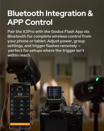 Miniatura 4 de Godox Disparador de flash inalámbrico X3 Pro X3Pro-C TTL para Canon, compatible con sincronización de alta velocidad de 1/8000s, control remoto