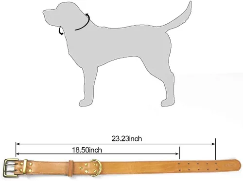 Miniatura 2 de Collar de cuero para perro, aleación de cuero genuino, anillos en D, collares para mascotas para perros medianos, grandes y pequeños, gatos