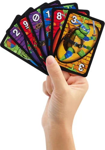 Miniatura 2 de Mattel Games UNO Teenage Mutant Ninja Turtles Mutant Mayhem Juego de cartas para niños y noches familiares, fiestas, viajes, camping y más
