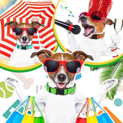 Miniatura 4 de 6 piezas de collar reflectante para perro, suave, acolchado, transpirable, ajustable, de nailon para mascotas, con hebilla de bloqueo de seguridad