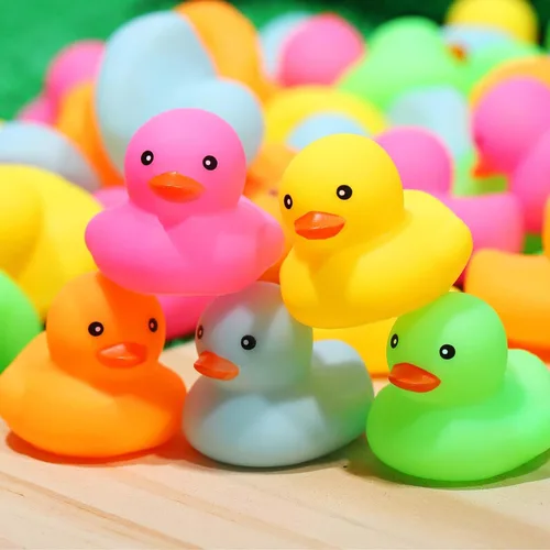 Miniatura 4 de Paquete de 50 mini patos de goma multicolor de juguete de baño de patos pequeños