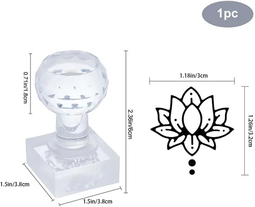 Miniatura 4 de PandaHall - Sello de jabón acrílico hecho a mano, impresión de flor de loto de 1.3 pulgadas, tarjetas de invitación de bricolaje