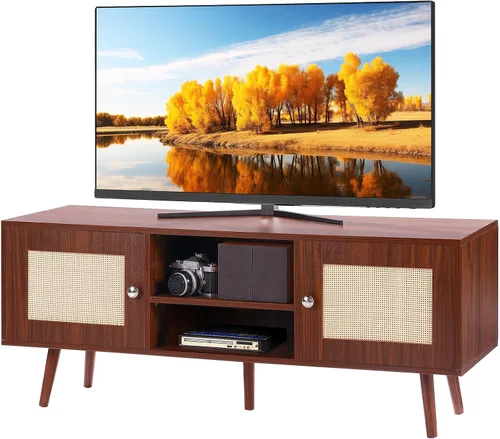 Miniatura 11 de VEVOR Soporte de TV de 52 pulgadas con soporte para televisores de hasta 75 pulgadas, centro de entretenimiento con toma de corriente y luces LED