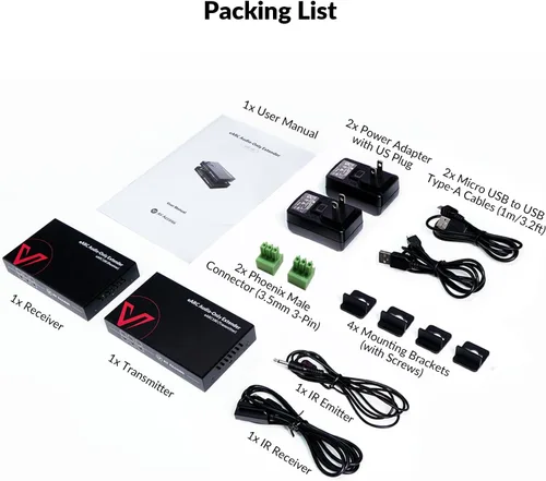 Miniatura 6 de Extensor de audio eARC de acceso AV de 330 pies, envía Dolby Atmos desde TV a receptor a través de Cat5e/6, compatible con ARC, control IR/CEC