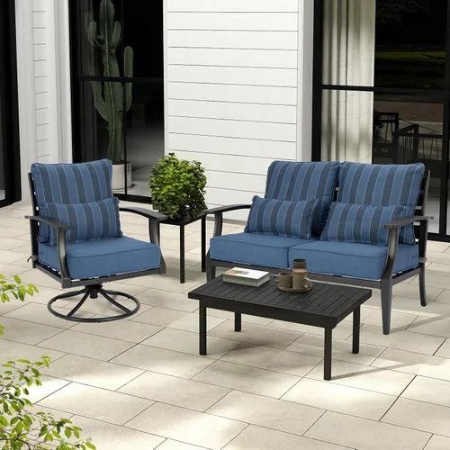 Miniatura 8 de Aoodor Cojín para silla de exterior, 22 x 24 pulgadas, resistente al agua, resistente a la decoloración, cojines de asiento de patio con funda