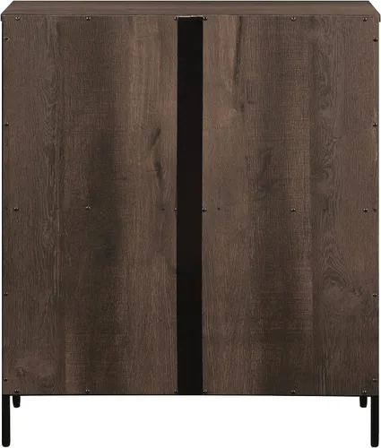 Miniatura 7 de OSP Home Furnishings Ace Librero Contemporáneo Moderno de Almacenamiento con Estantes, 2 Estantes, Acabado Ozark Ash
