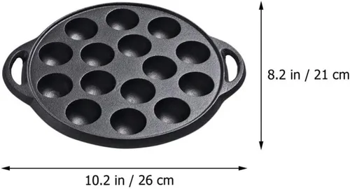 Miniatura 8 de Cabilock Mini moldes para tartas de hierro fundido Caracol Escargot Plate 15 agujeros de compartimiento molde negro para panqueques