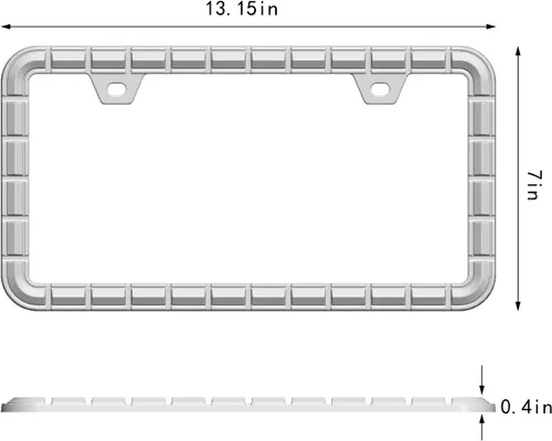 Miniatura 7 de Creathome Marcos para placa de matrícula 3D de cromo, de aleación de zinc puro con patrón de cadena
