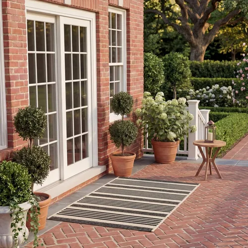 Miniatura 73 de SAFAVIEH Courtyard Collection - Alfombra decorativa, 2.3 x 5 pies, beige y verde oscuro, para interior/exterior, resistente a la intemperie